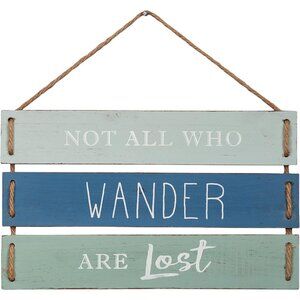 Not All Who Wander Are Lost Wall Decor Decorative Wood Plank Sign 17” x 9.75”